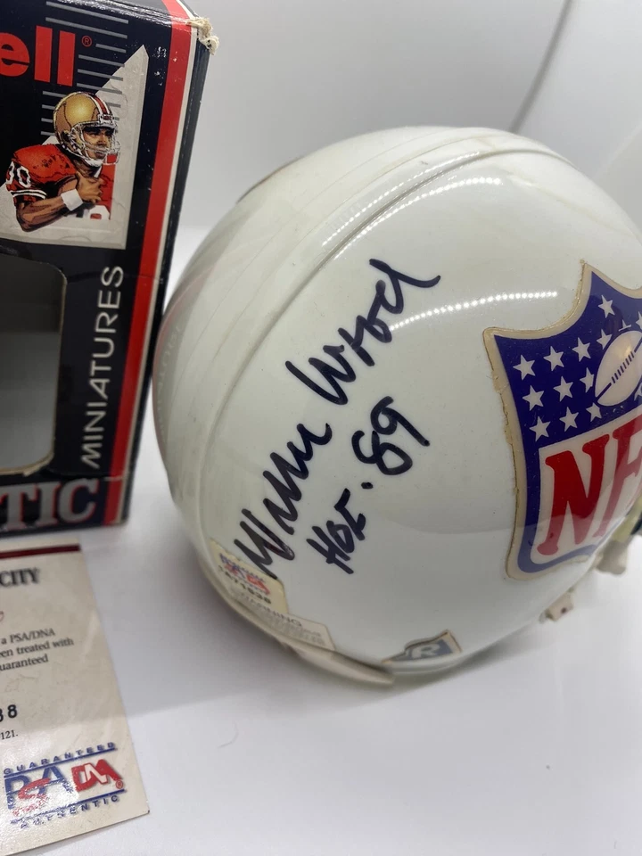 NFL Hall of Fame Signed Auto Mini Helmet WILLIE WOOD Green Bay Packers PSA COA - Image 2 of 4