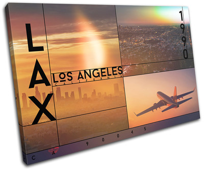 Impression Murale Los Angeles - Typographie City Sur Toile, Art Déco, Neuf