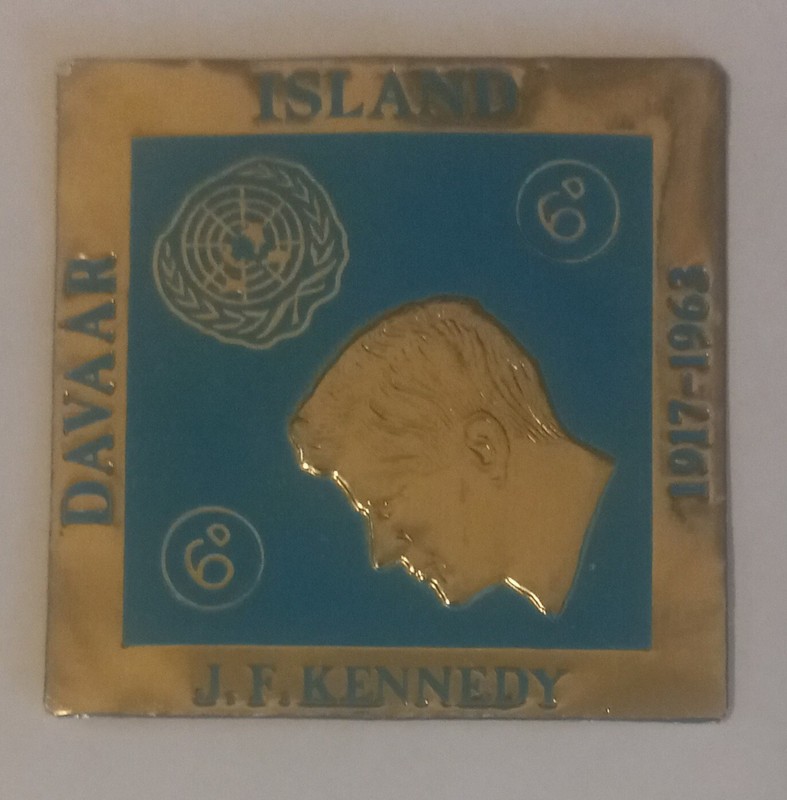 Damaar Island J. F Kenndy Embossed Stamp