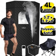 Super Large 1400W 4L Full Size Portable Steam Sauna Personal Home Spa w/ Remote