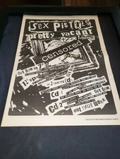 Sex Pistols Pretty Vacant Rare Original UK Promo Poster Ad Framed!