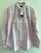 Polo Ralph Lauren Women s Classic Fit Oxford Shirt Pink Stripes XS NWT