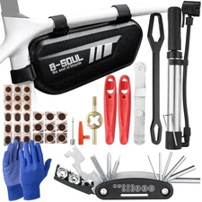 Complete Bike Repair Kit with Waterproof Bag & Tire Pump for Road & Mountain Bik