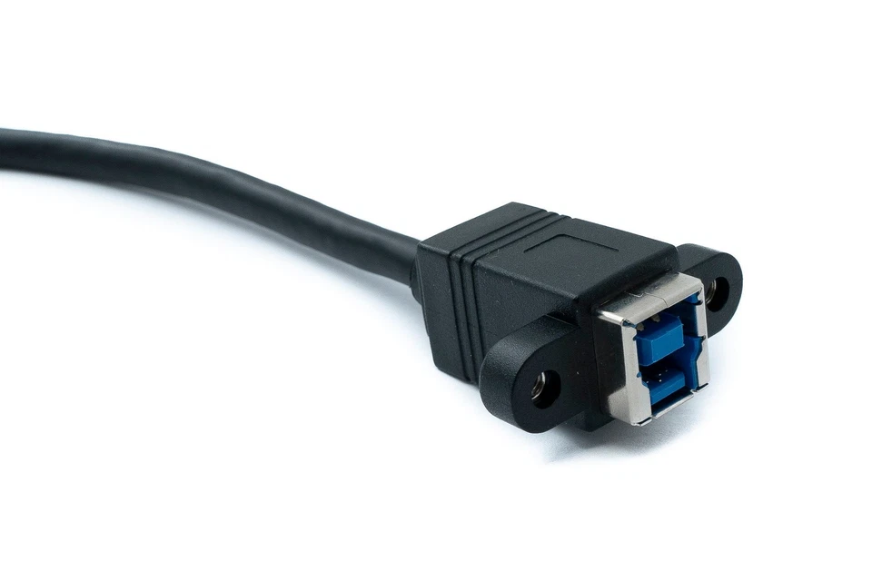 SYSTEM-S USB 3.0 Kabel 30 cm Micro B Stecker zu Typ B Stecker Panel Mount - Bild 4 von 4