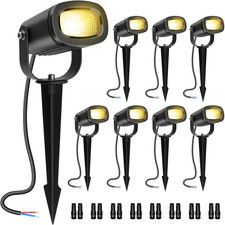 12W LED Landscape Lights, 2700K Warm White, IP65 Waterproof, 8 Pack