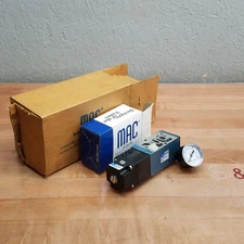 Mac Valves Inc. PR82A-AACA and N-82016-02 Pressure Regulator with Pressure Gauge