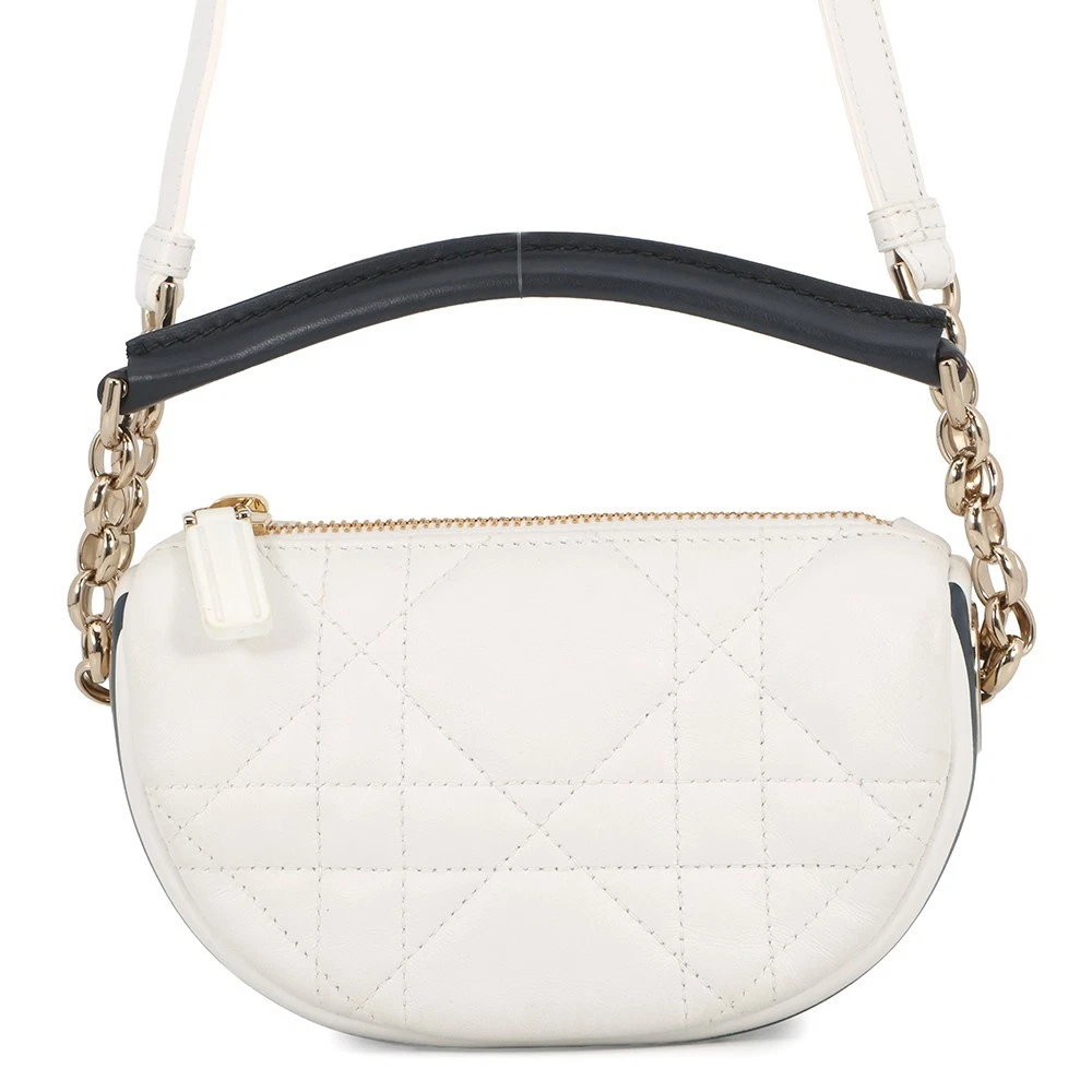Dior — Dior Macrocanage Vibe Hobo Size micro Lambskin White/Navy S7200ONOA_M933