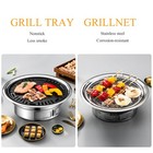 Charcoal Grill Non-stick Korean Barbecue Grill Portable Stainless Steel HWW VIMX
