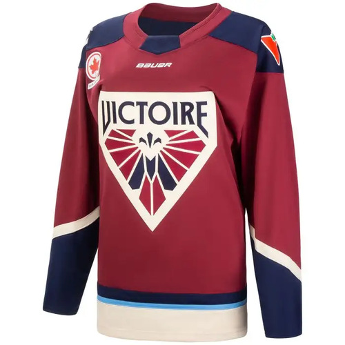Maroon Home / Beige Away Adult / Youth Sewn Stitched Hockey Jersey NEW S-5XL - 第 11/30 張圖片