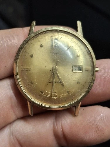 Timex Marlin 1967 Gold Tone Mens Vintage 1960s Mechanical Handwind Retro...