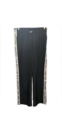Women's Nike Pro Flex Tear Away Pants L Large Loose Fit Black Logo