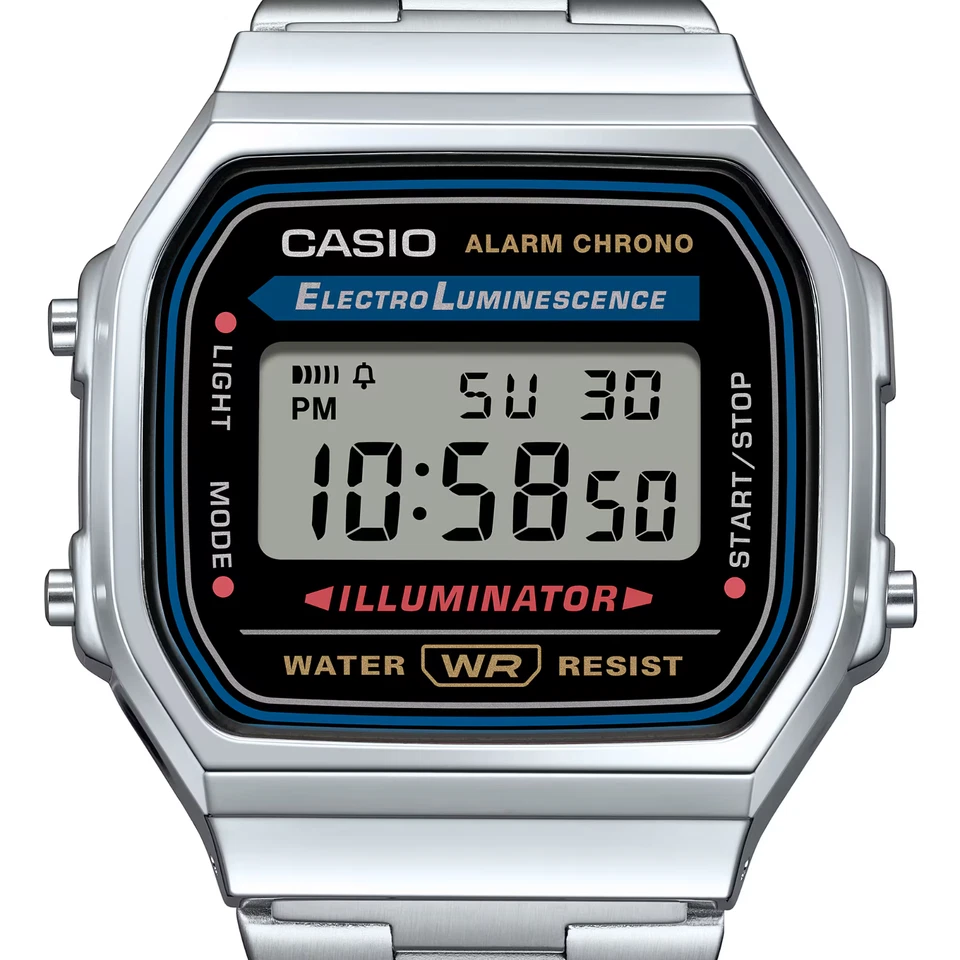 Casio A168WA-1WDF A168 Vintage Silver Stainless Steel Digital Mens Women Watch - image 4 of 4