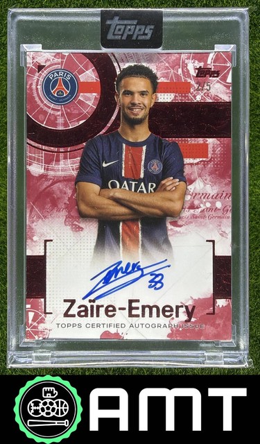 Warren Zaire-Emery 2024-25 Topps Exhibition Paris Saint-Germain 2/5 Auto Ruby
