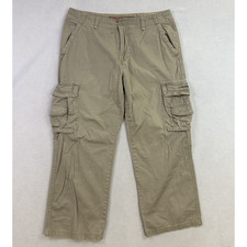 Vintage Union Bay Wide Leg Y2K Cargo Pants Skater 38x30 Khaki Baggy Deep Pocket