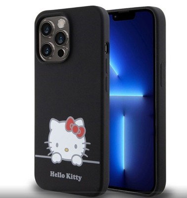 Handy Hülle Hello Kitty für iPhone 15 Pro Max Schutzhülle Silikon Schwarz