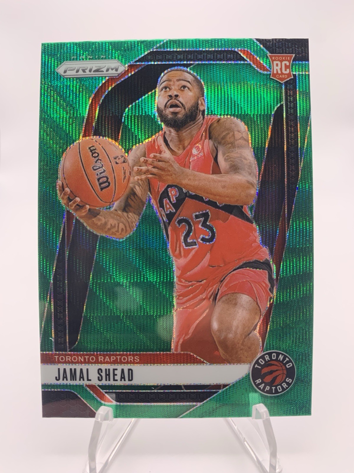 2024-25 Panini Prizm Jamal Shead #241 Green Wave Prizm (RC) Toronto Raptors