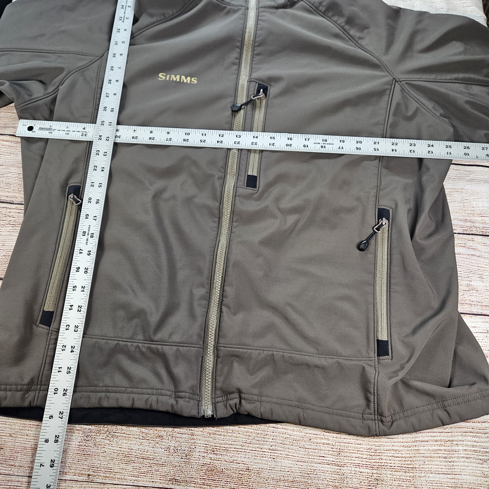 Simms Jacket Mens Medium Brown Softshell Hooded W… - image 2