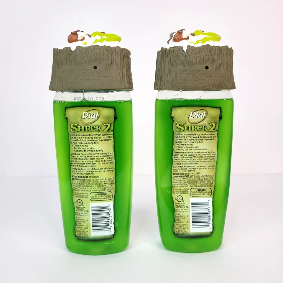 Vintage Shrek 2 Dial Body Wash Ogre Apple Scent Lot of 2 Bottles 12 fl oz - Image 3 of 4