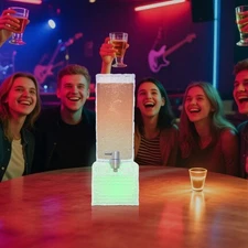 Beverage Dispenser With RGB LED Light Party Drink Dispenser Large Capacity