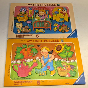 VINTAGE! 1988 RAVENSBURGER MY FIRST PUZZLES GARDEN ROOM - 5 PIECES, WEST GERMANY