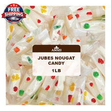 Jubes Nougat Candy with Fruity Jelly Beans 1Lb Colorful Fruity Fresh Delicious I