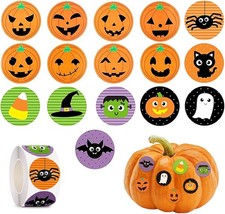 Halloween Stickers 1000 Pcsfor Kids, Pumpkin Bat Spider Stickers Roll