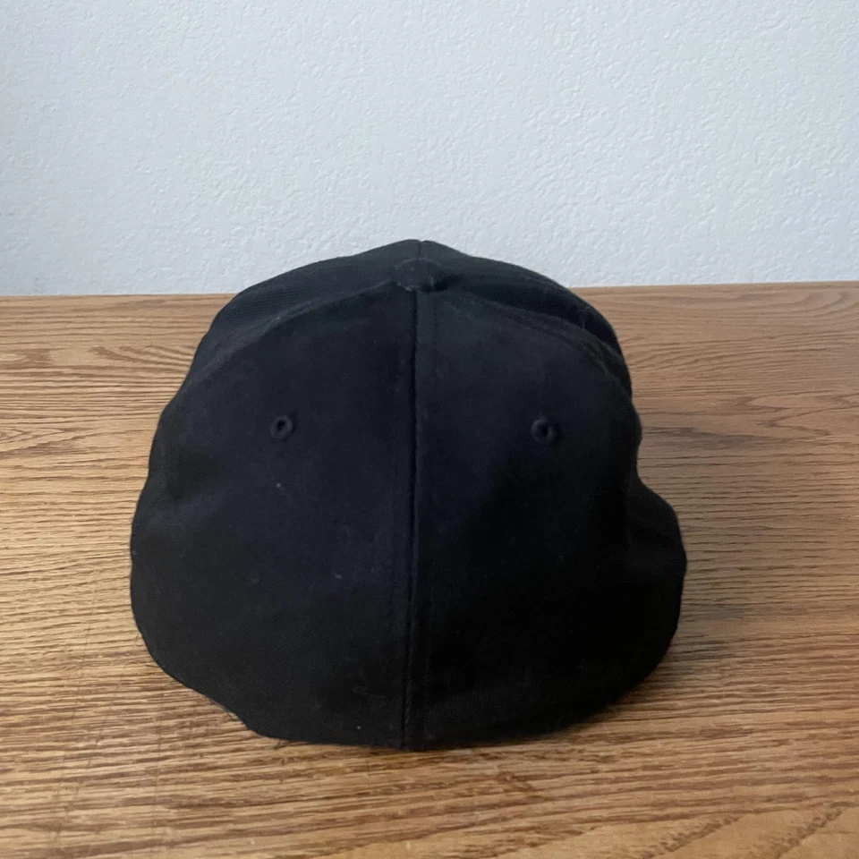 Billabong Hat Cap Fitted Mens 7 1/4-7 5/8 Black American Flag Patch Surf Flexfit - Image 3 of 4
