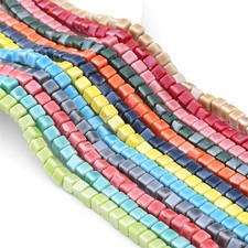 Square Ceramic Beads for Jewelry Making Porcelain Look Cube 6mm 2mm Hole