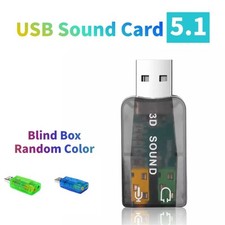 USB 2.0 Sound Card External 5.1 Channel 3D Mic Speaker Virtual Audio PC Adapter