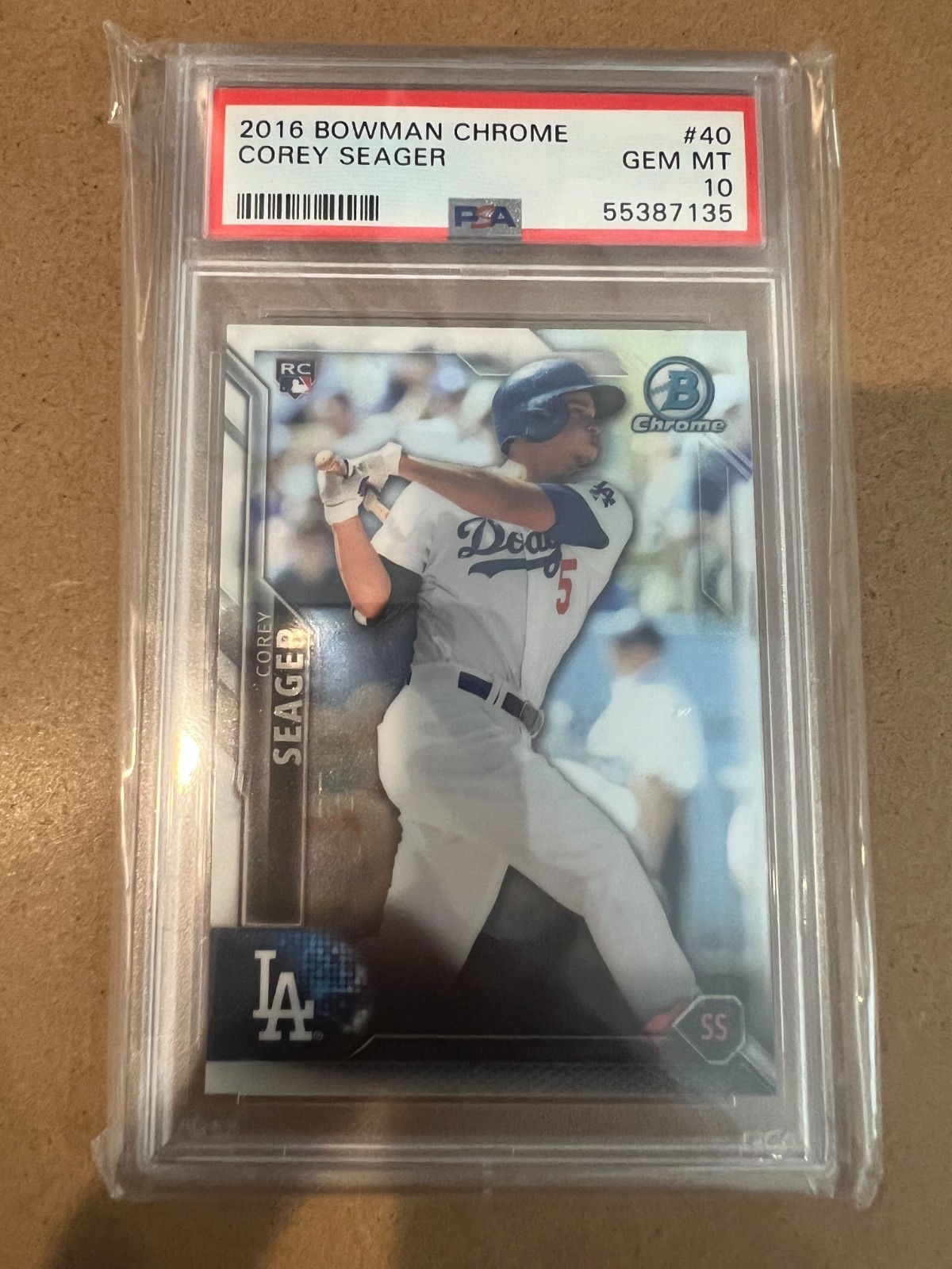 2016 Bowman Chrome - Corey Seager #40 RC Rookie PSA 10