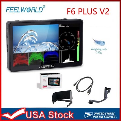 US FEELWORLD F6 Plus V2 6'' 1920x1080 4K HDMI 3D LUT DSLR Camera Field Monitor