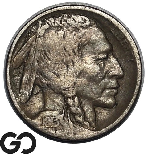 1913-D Buffalo Nickel, Type 2, Choice FINE++ Better Date