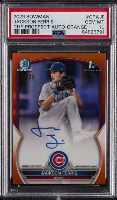 2023 Bowman Chrome Prospect Autos #CPAJF Jackson Ferris 24/25 PSA 10 AUTO