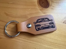 Mitsubishi 3000GT GTO Leather Key Chain. Laser Engraved.