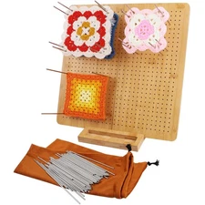 Newkita 15.5" Foldable Crochet Blocking Board with Steel Pegs for Granny Squa...