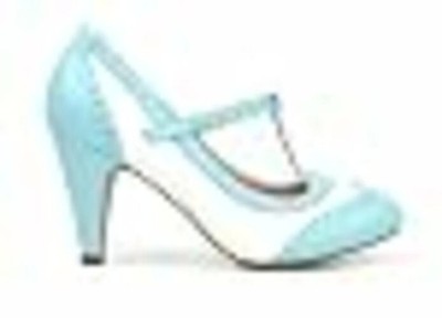 Sz 6.5 Chase & Chloe Kimmy-51 Women's Two Tone T-Strap Pump (6.5 B(M) US, Lt.