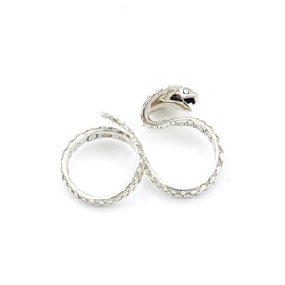 John Hardy Sterling 18K Gold Snake 7 7.5 Double Ring #S5628 5