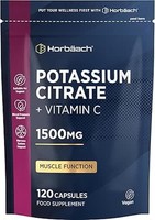 Kaliumcitrat 1500Mg - Mit Vitamin C | 120 Vegane Potassium Citrate Tabletten