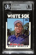 Tarjeta intercambiada Topps 1986 firmada por Bobby Bonilla #12T White Sox BAS/Beckett 197132