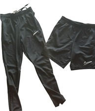 Nike Dri-FIT Youth Black Track Pants  Shorts Set M Elastic Waist Pockets
