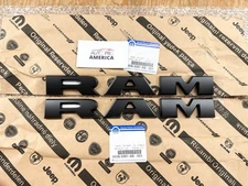 Front Door Emblems BLACK for 2019-2026 Ram 2500 3500 4500 RH & LH SET OEM MOPAR