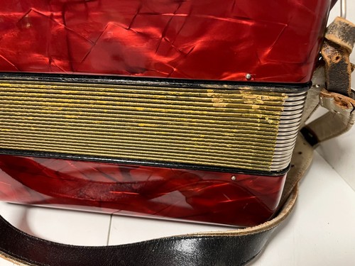 Vintage Hohner Club II B Accordion – Red Pearl, Fully Playable, Classic Button - Picture 13 of 19