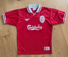 Vintage Liverpool 1996/98 Reebok Carlsberg Home Football Shirt Medium