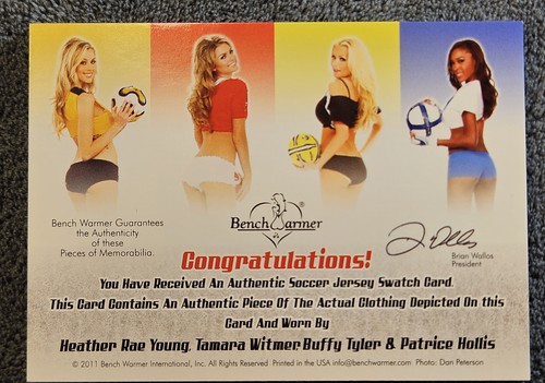 2011 Bench Warmer Worn Jersey Buffy Tyler Heather Young Hollis Witmer Pink /25 - Picture 2 of 2