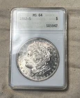 1882 S $1 Morgan ANACS MS-64 - Old Soapbox Holder GEN 6 PJ