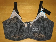 New WACOAL 855186 Retro Chic Underwire Bra Black Multiple Sizes NWT
