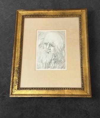 Leonardo Da Vinci Etching Salvador Dalí Immortals of Art Collection Framed COA