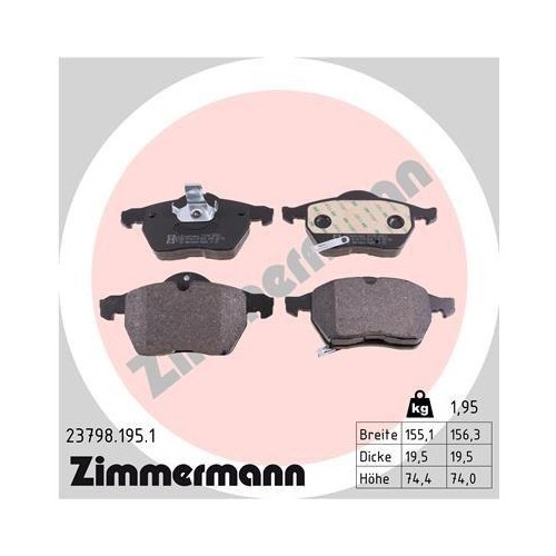 Plaquettes de frein Zimmermann 23798.195.1 pour rouler sous la pluie