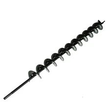 Earth Auger Drill Bit 2" × 24" Black For Garden Post Fence Post Hole Digger