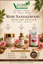 Velorie London Rose Sandalwood Complete Skincare Set